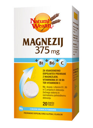 Natural Wealth - MAGNEZIJ 375 mg + B1 + B6 + C