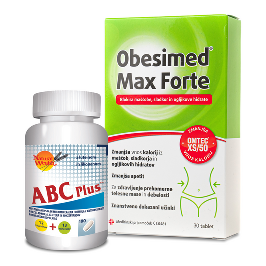 PAKET: Uravnotežena izguba odvečne teže (Obesimed Max Forte + ABC Plus)