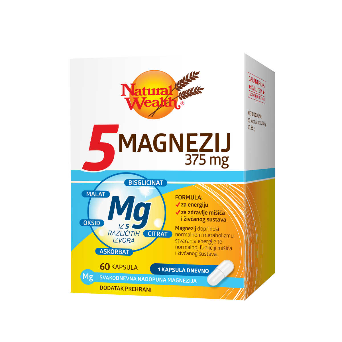 Natural Wealth - 5 MAGNEZIJ 375 mg kapsule